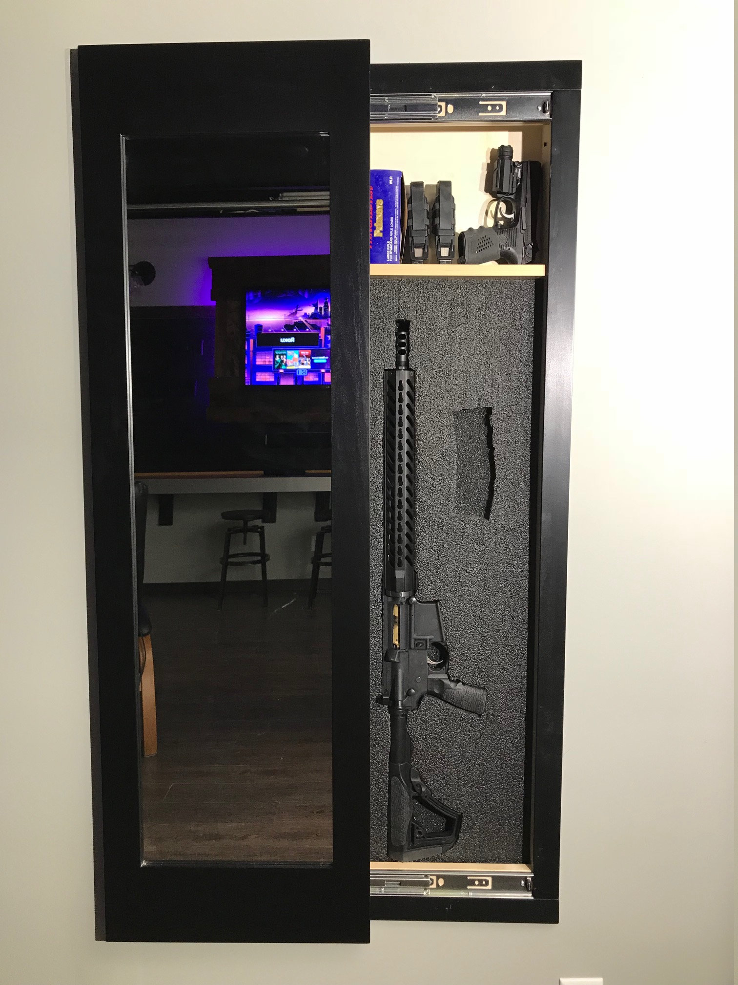 Hidden Gun Storage Behind Mirror for Hidden Shelf Behind Mirror
