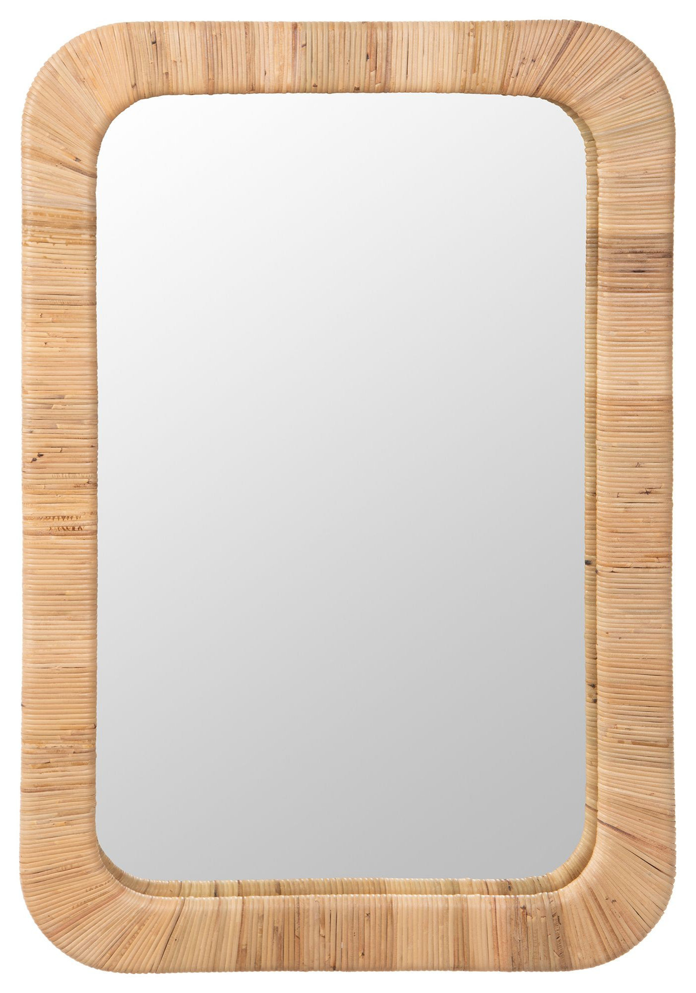 Hinata Rectangular Decoative Rattan Wall Mirror, Natural, 24X36 ... pertaining to Beyond Reflection Understanding the Beauty of Natural Bamboo Mirrors
