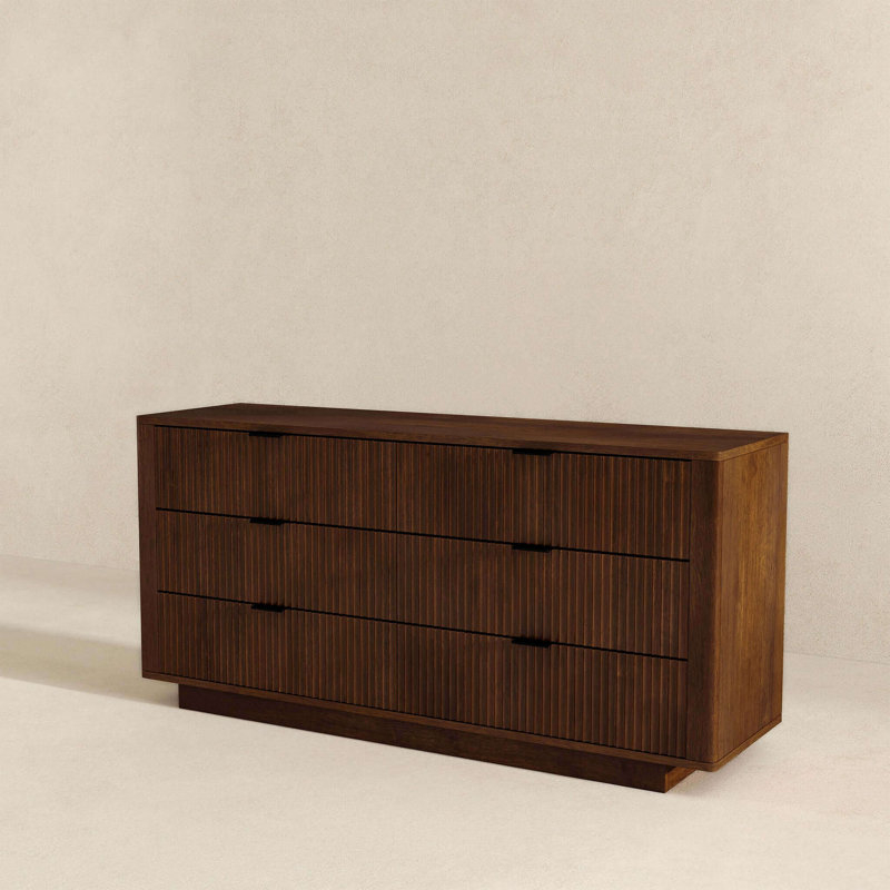 Hokku Designs Merriam Mid Century Modern Walnut Dresser With 6 Drawers ... with Webster Mid Century Modern Walnut Dresser With 6 Drawers