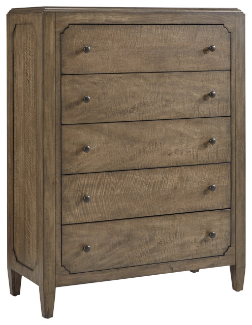 Hollis Drawer Chest, Toffee Brown - Transitional - Dressers - By ... in Unveiling the Warmth of the Hollis Dresser and Mirror in Toffee Brown