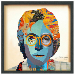 Homage To John Dimensional Handmade Collage Wall Art Framed Under Glass ... intended for German Shepherd Dog Dimensional Handmade Collage Wall Art Framed Under Glass