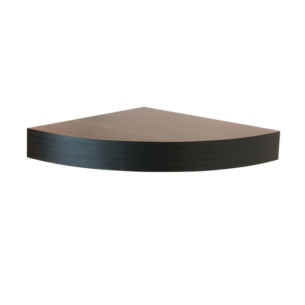 Home Decorators Collection 11.8 In. W X 11.8 In. D X 2 In. H Espresso ... with regard to Inplace Floating Corner Shelf, Espresso