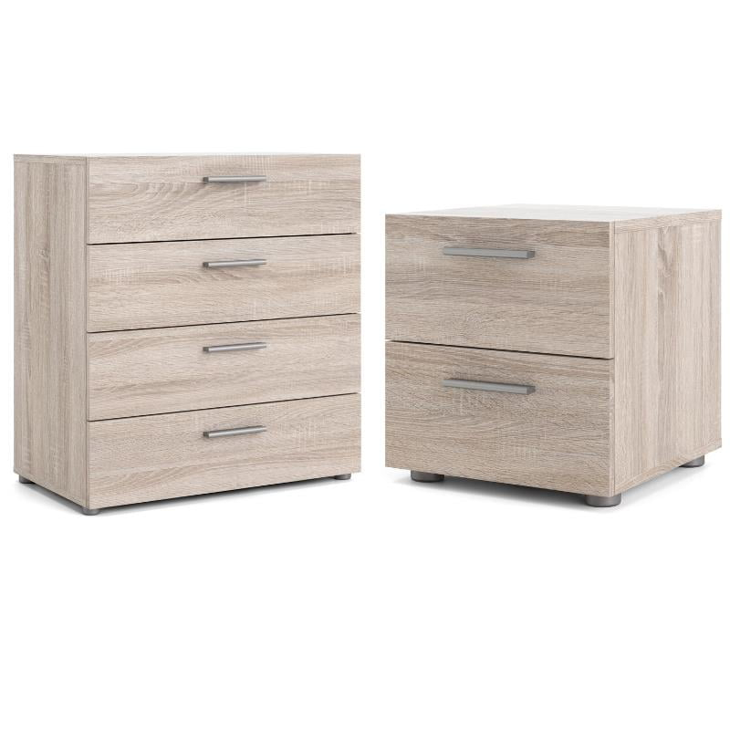 Home Square 4 Drawer Chest And 2 Drawer Nightstand 2 Piece Set In ... in Decorating with a 4 Drawer Chest Truffle Finding the Perfect Fit