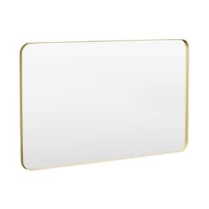 Homeibro 72 In. W X 32 In. H Tempered Glass Rounded Rectangle Framed ... regarding From Drab to Fab Finding the Ideal Spot for Your Rectangle Rotating Mirror