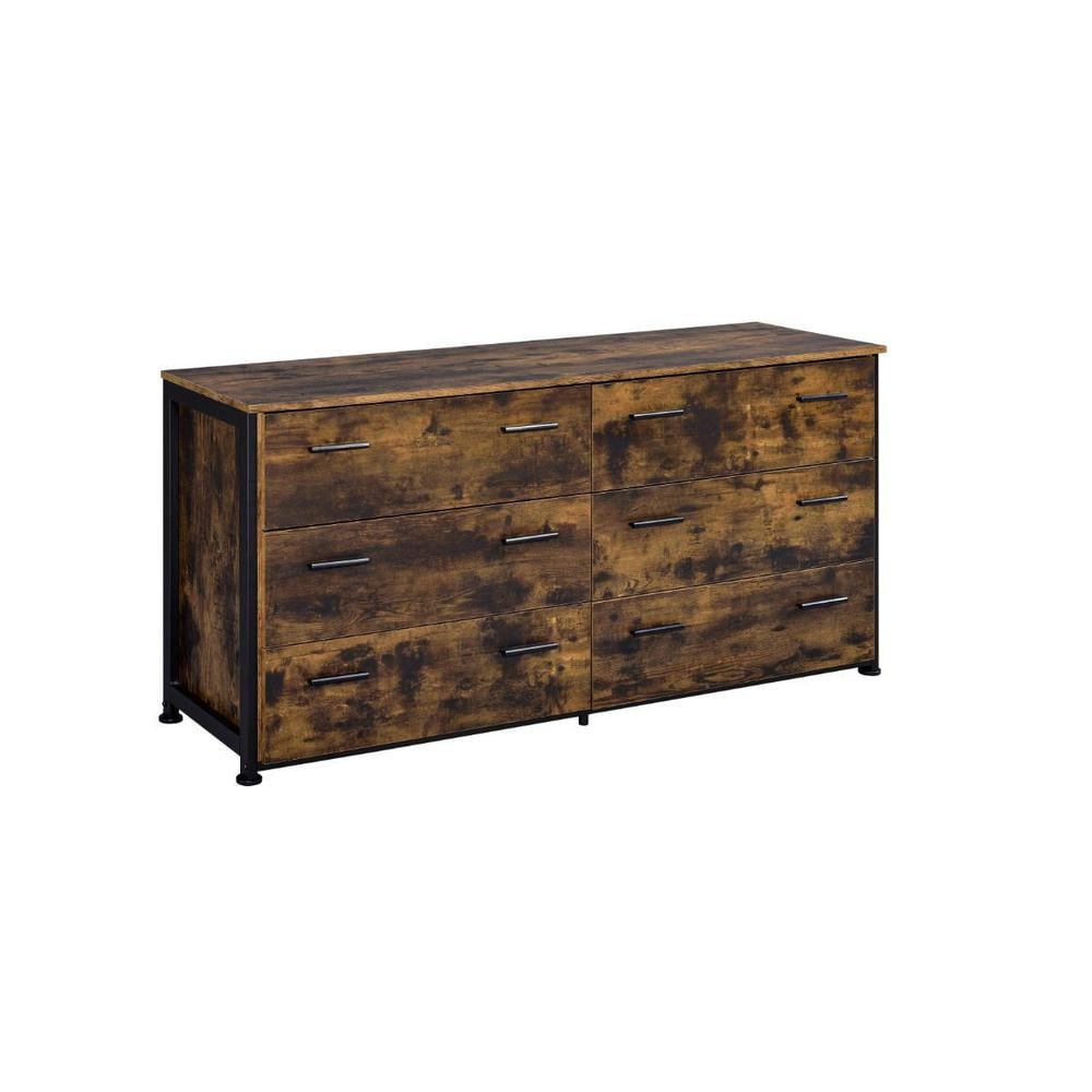 Homeroots 59" Brown And Black Six Drawer Double Dresser - Walmart.com inside A Closer Look at the 59" Black Charcoal Six Drawer Dresser Its Features and Function