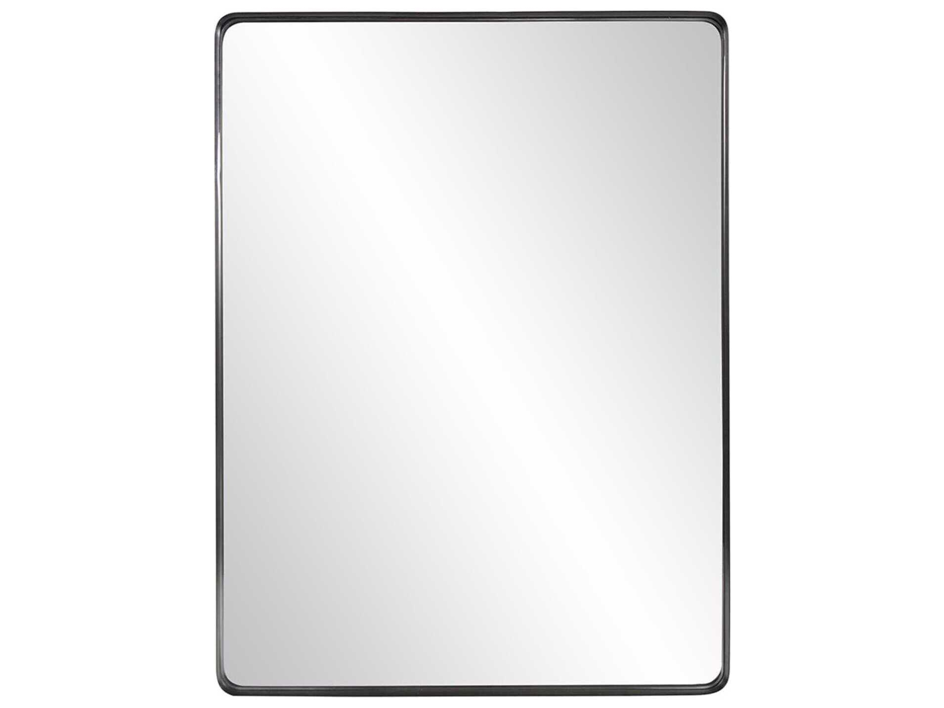 Howard Elliott Steele Black Rectangular Wall Mirror | He48102 in Howard Elliott Steele Brass Mirror