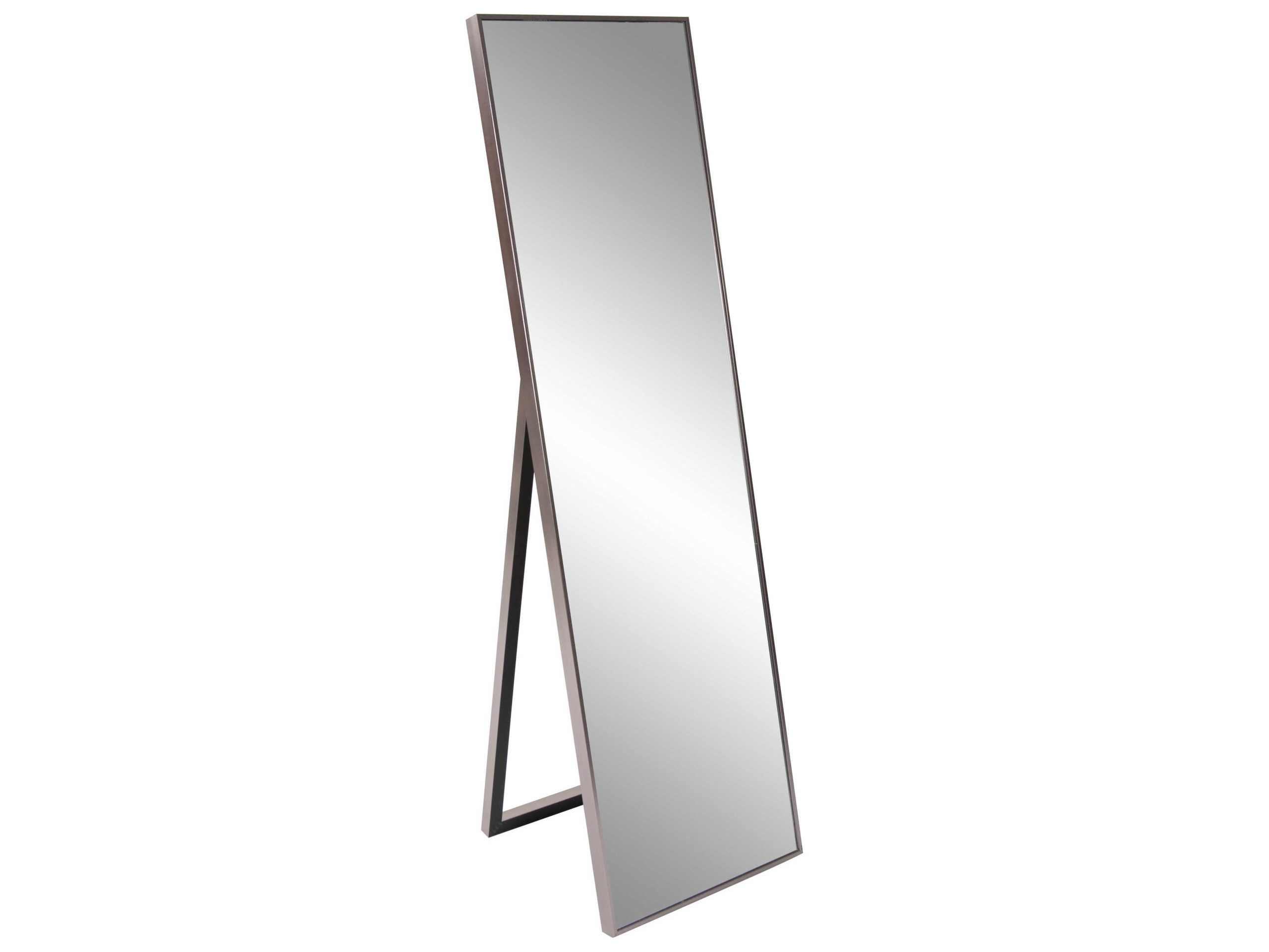 Howard Elliott Toronto Brushed Brass Rectangular Floor Mirror | He69086 pertaining to Howard Elliott Steele Brass Mirror