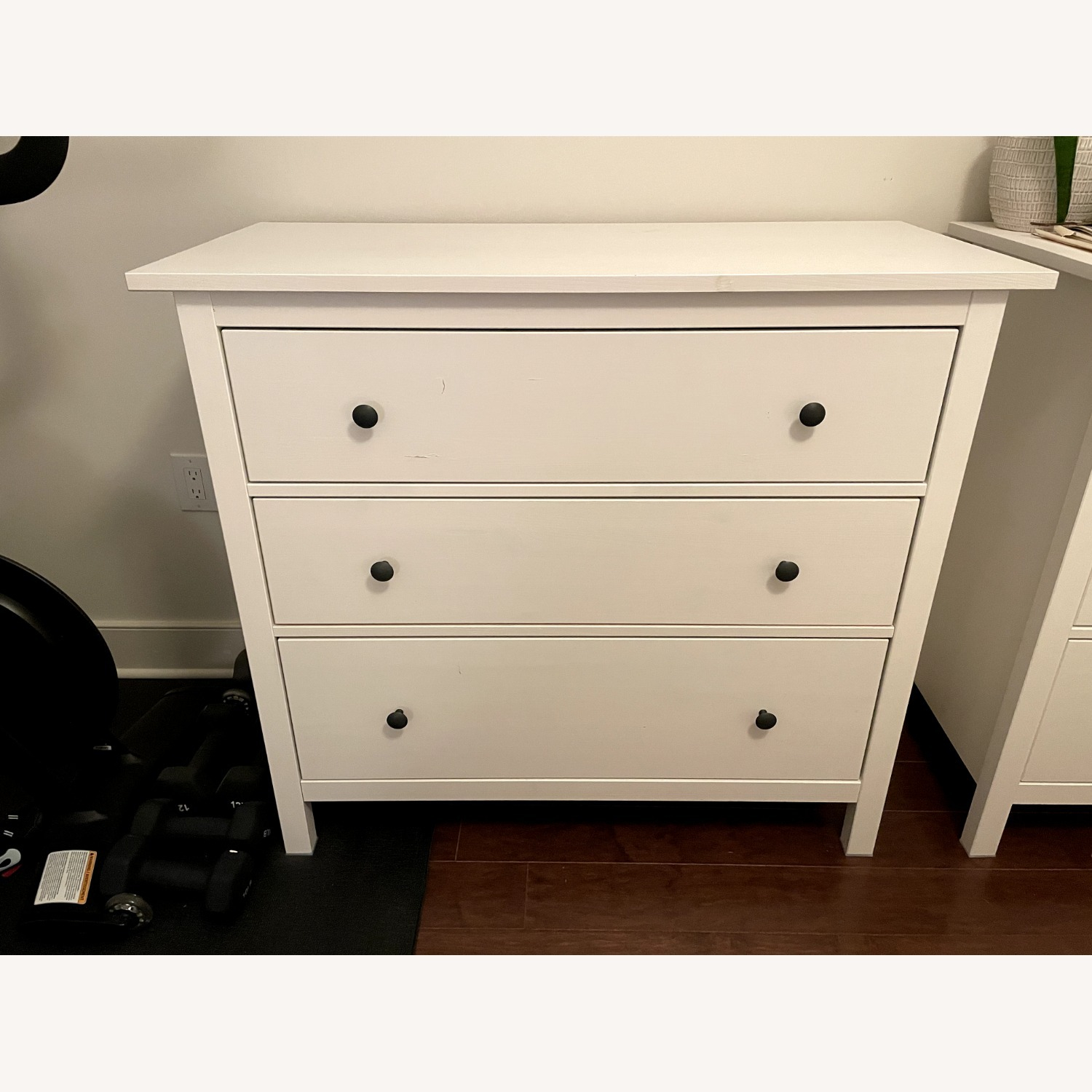 Ikea White 3-Drawer Dresser - Aptdeco throughout Cresco 3 Drawer Dresser, White