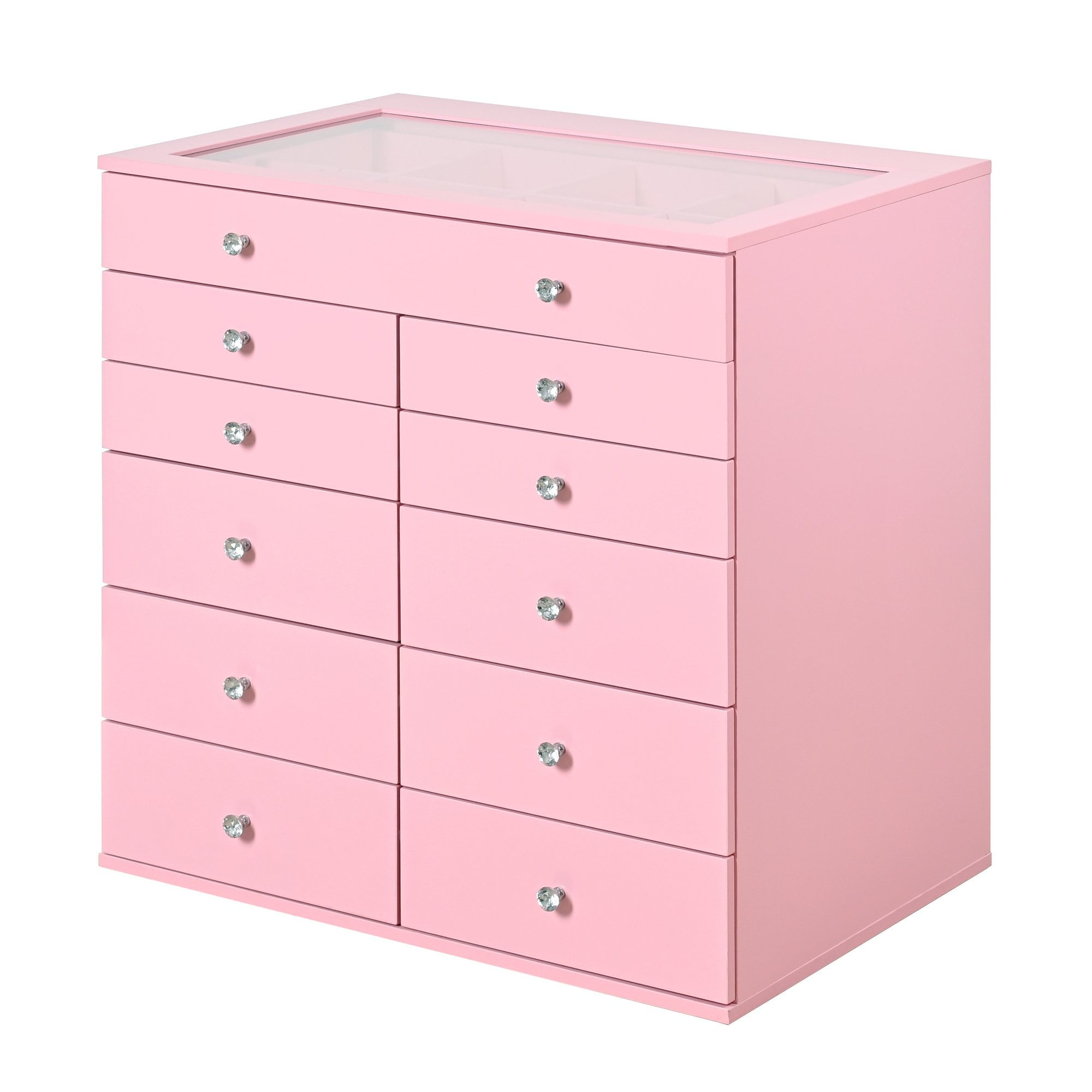 Impressions Vanity Slaystation Display Chest With 11 Drawers Chest ... with regard to Slaystation Natalie Column With Drawers, Light Pink