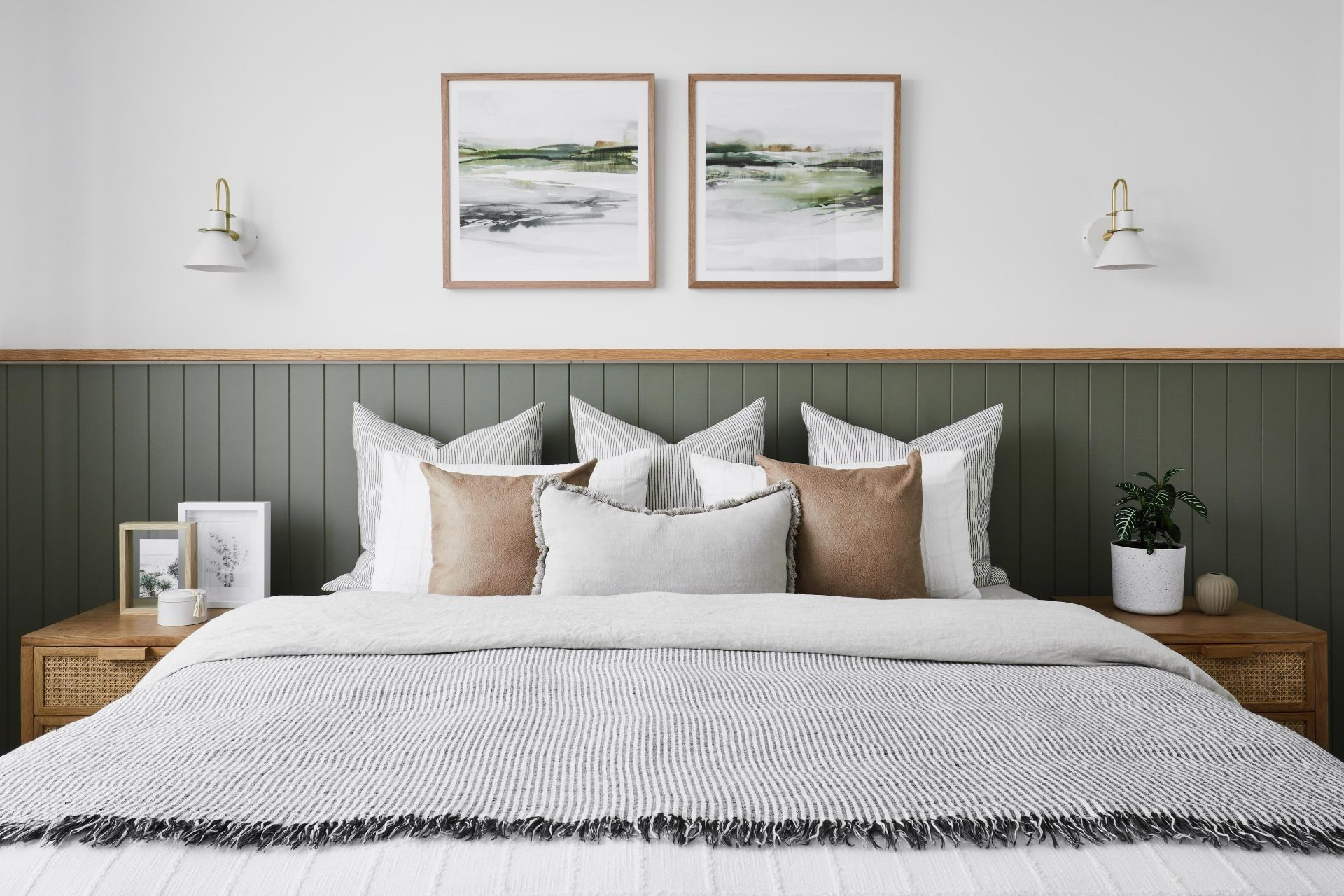 Inside Our Latest Home Makeover: Modern Coastal Meets Cute Cottage | Feature Wall Bedroom ... throughout Your Guide to Chic Feature Walls in Popular Bedrooms Summer 2018