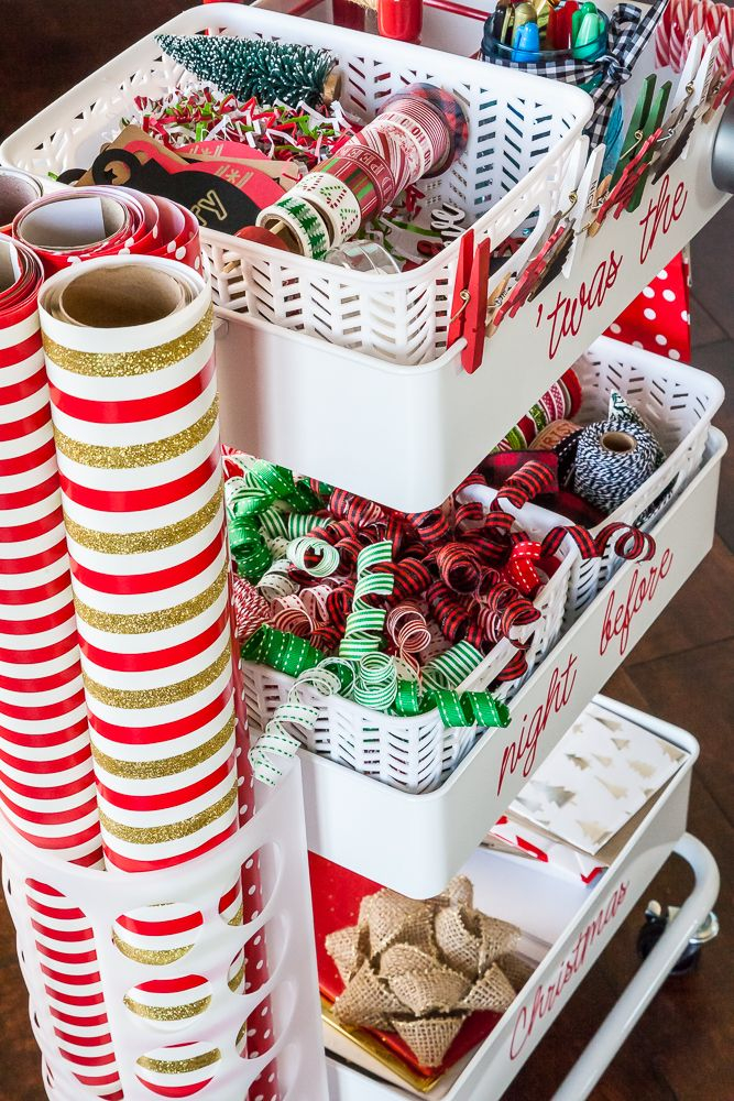 Inspiration: Brilliant Gift Wrapping Station On Wheels - Life Storage ... within Shelf Wrapping Ideas