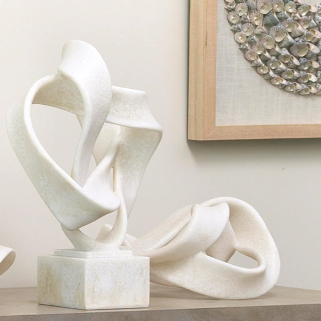 Intertwined Object On Stand In White | Chairish for Intertwined Object On Stand - Off White