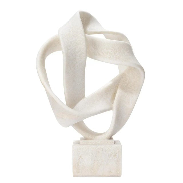 Intertwined Object On Stand In White | Chairish inside Intertwined Object On Stand - Off White
