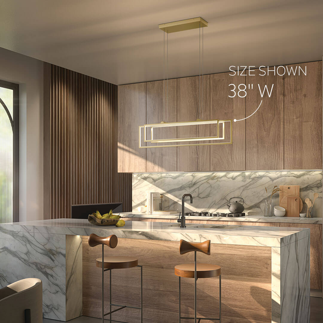 Jestin 46 Inch Linear Chandelier Gold | Kichler Lighting inside How the Jestin Champagne Gold Chandelier Can Transform Your Space