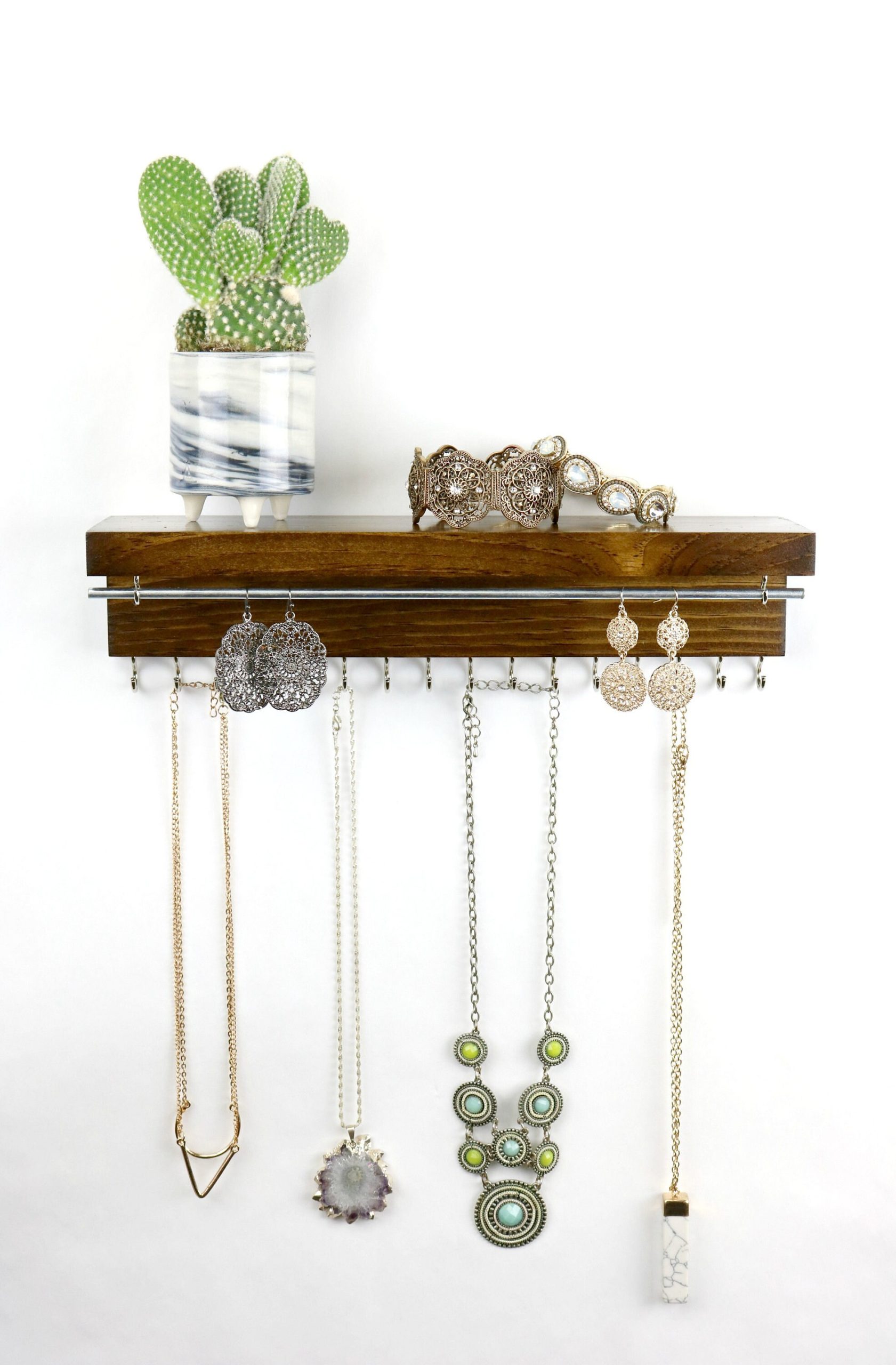 Jewelry Organizer With Shelf Necklace Holder Bracelet And - Etsy inside How to Choose the Perfect Jewelry Display Shelf for Your Retail Space