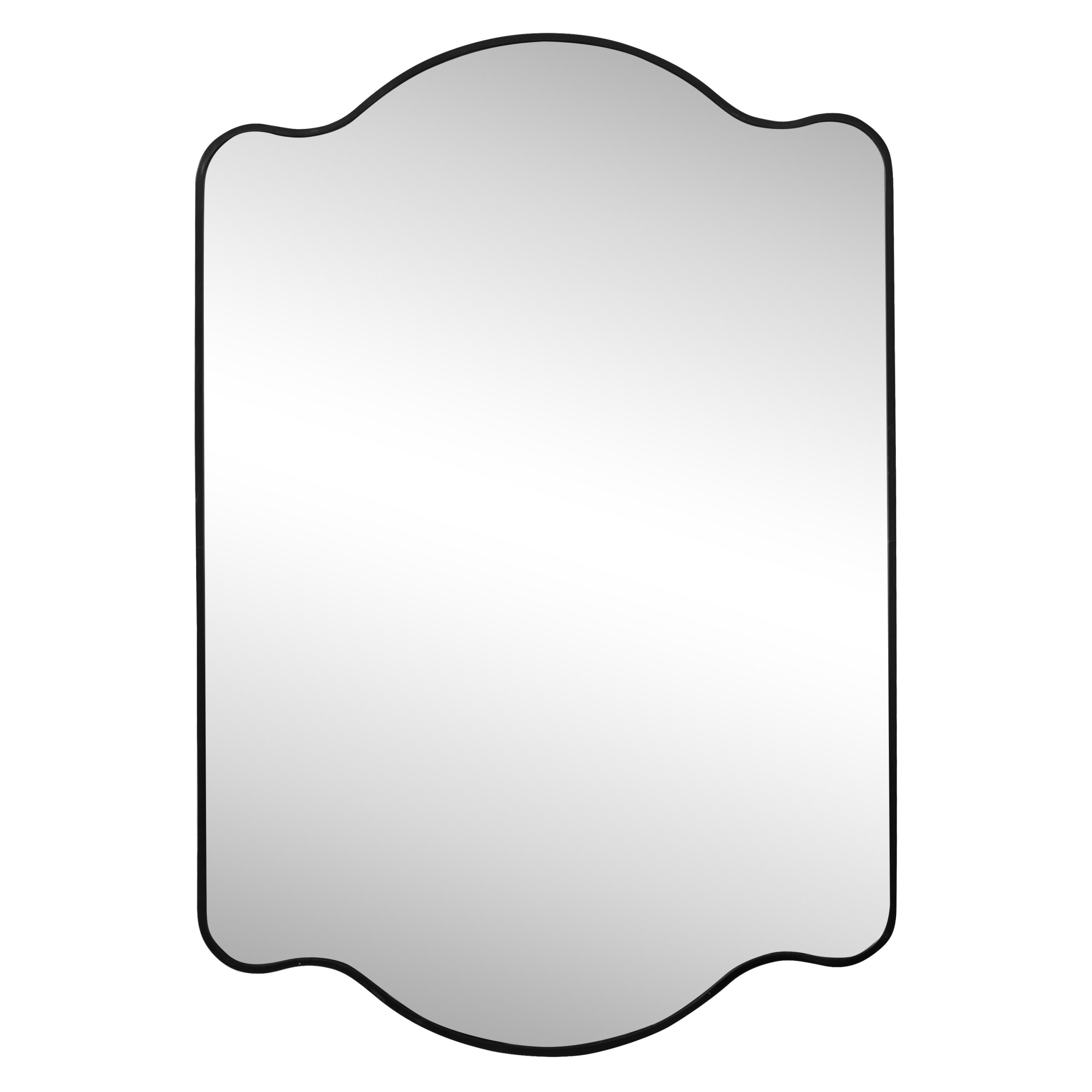Jonathan Y Mir205A Louisa 24 In. W X 36 In. H Medium Scalloped ... with regard to Louisa Medium Scalloped Rectangular Metal Framed Wall Mirror