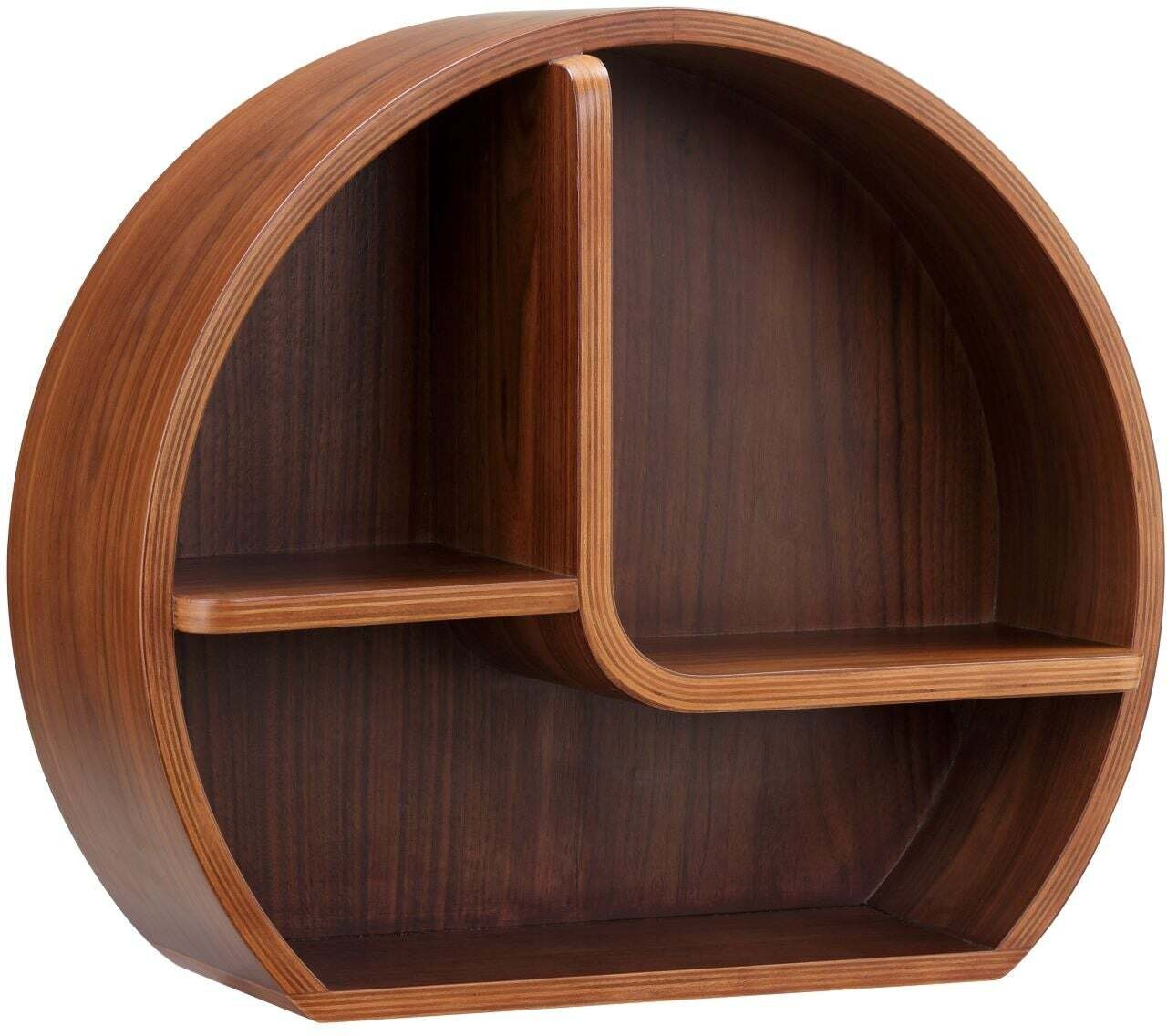 Jual San Fran Retro Curved Wall Shelf Jf713 - Oak Or Walnut | Bookcases ... with regard to Maximizing Storage and Style with Fran Wall Shelves