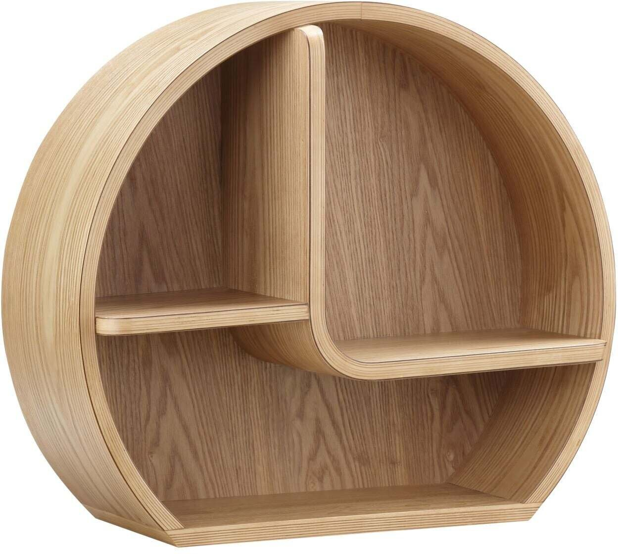 Jual San Fran Retro Curved Wall Shelf Jf713 - Oak Or Walnut | Bookcases ... within Maximizing Storage and Style with Fran Wall Shelves