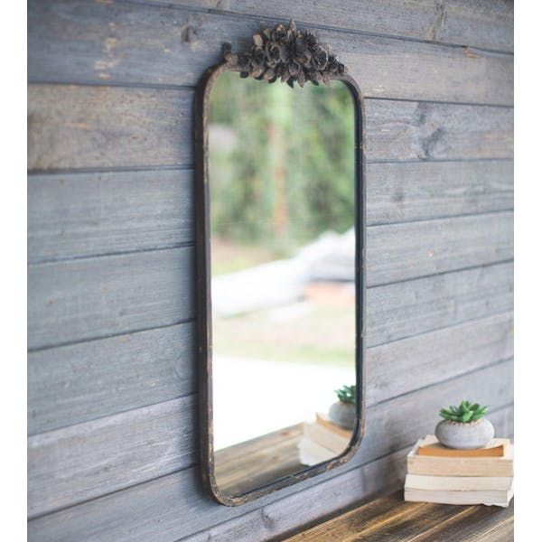 Kalalou Rectangle Metal Mirror With Flower Details – Modish Store | Vintage Mirror Wall, Mirror ... with regard to Enhancing Home Ambiance with the Kalalou Ccg1555 Flower Detail Mirror