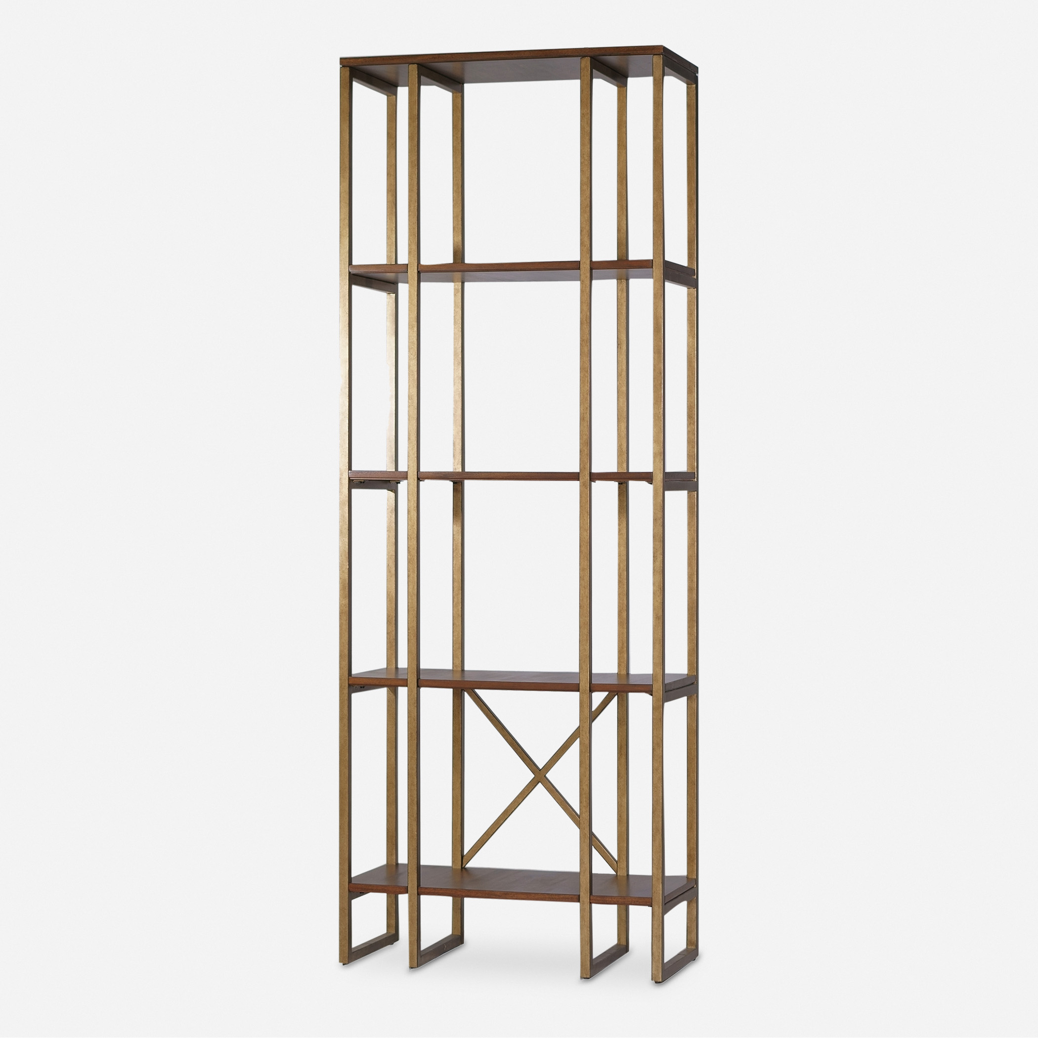 Karishma Antique Gold Etagere - Uttermost | Havenly for Karishma Etagere