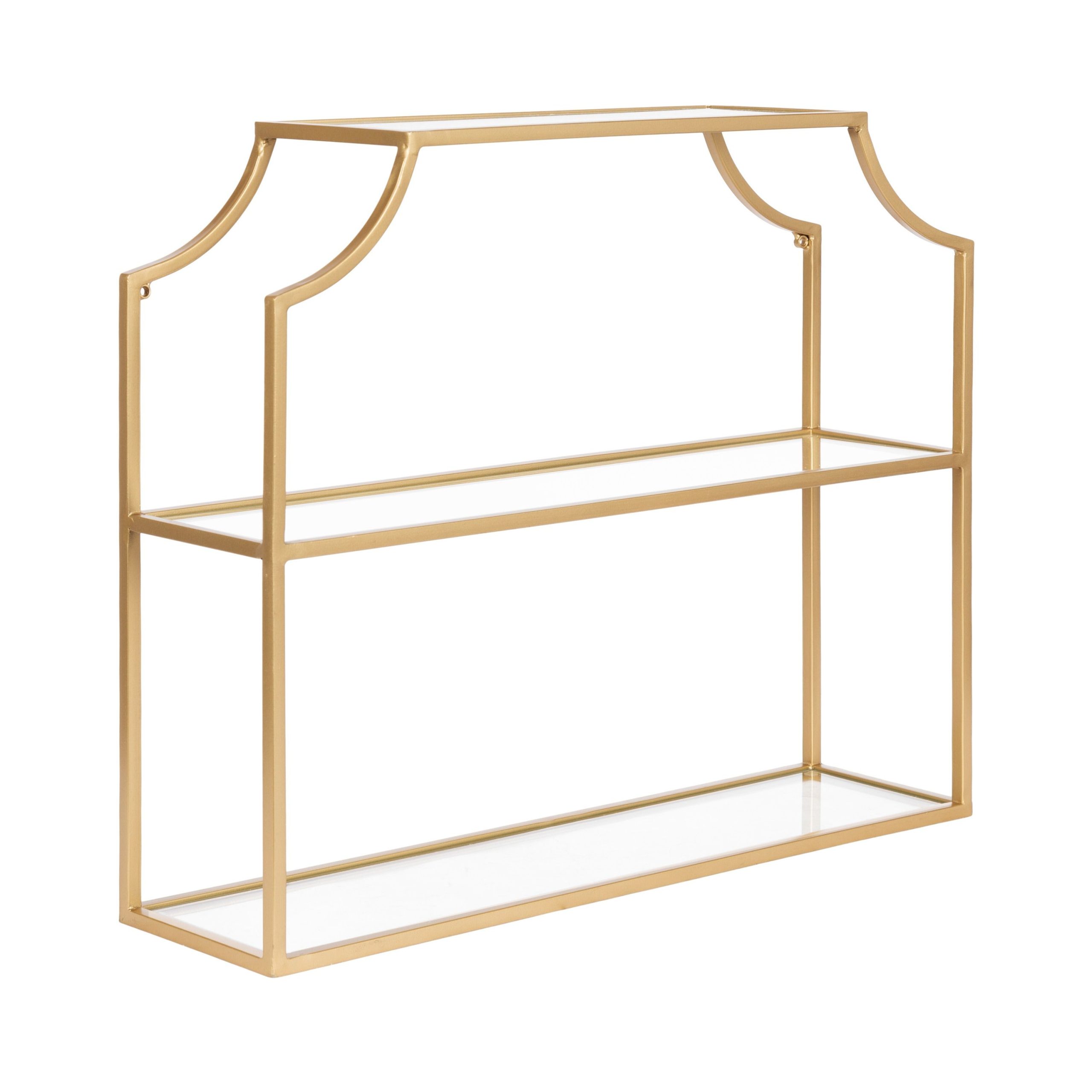 Kate And Laurel 24-In L X 6-In D X 20-In H Gold Metal Rectangular ... intended for 10" X 20" Rectangular Shelf
