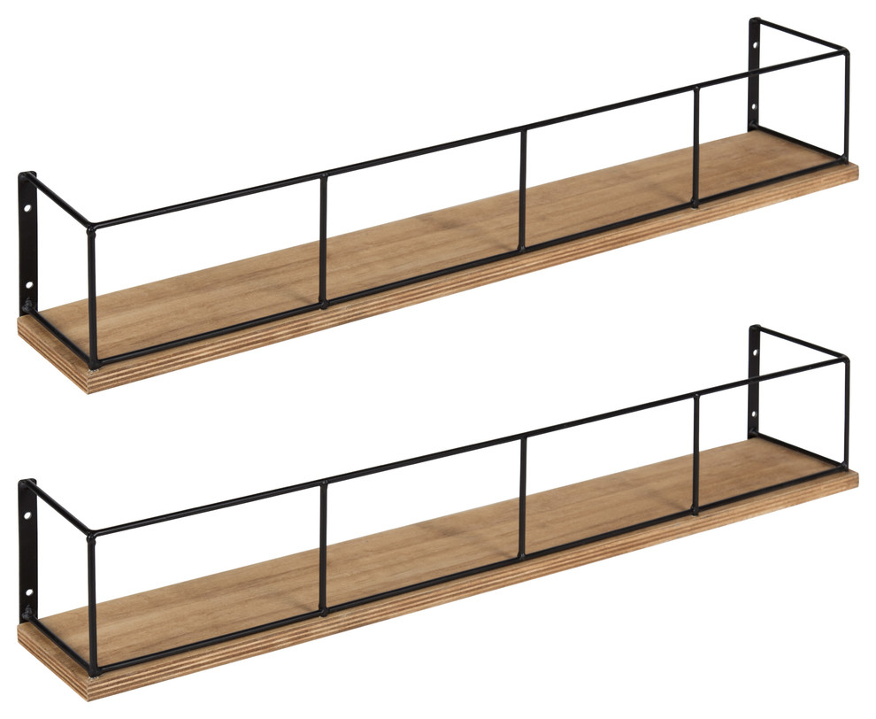 Kate And Laurel Benbrook 24 Floating Wall Shelves - Contemporary ... pertaining to Elevating Your Decor with Chic and Practical Navy Blue Wall Shelves