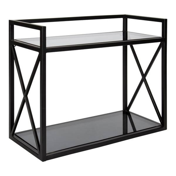 Kate And Laurel Blex 8 In. X 18 In. X 15 In. Black Metal Floating ... within The Aesthetic and Practical Benefits of the Blex Metal and Glass Shelf