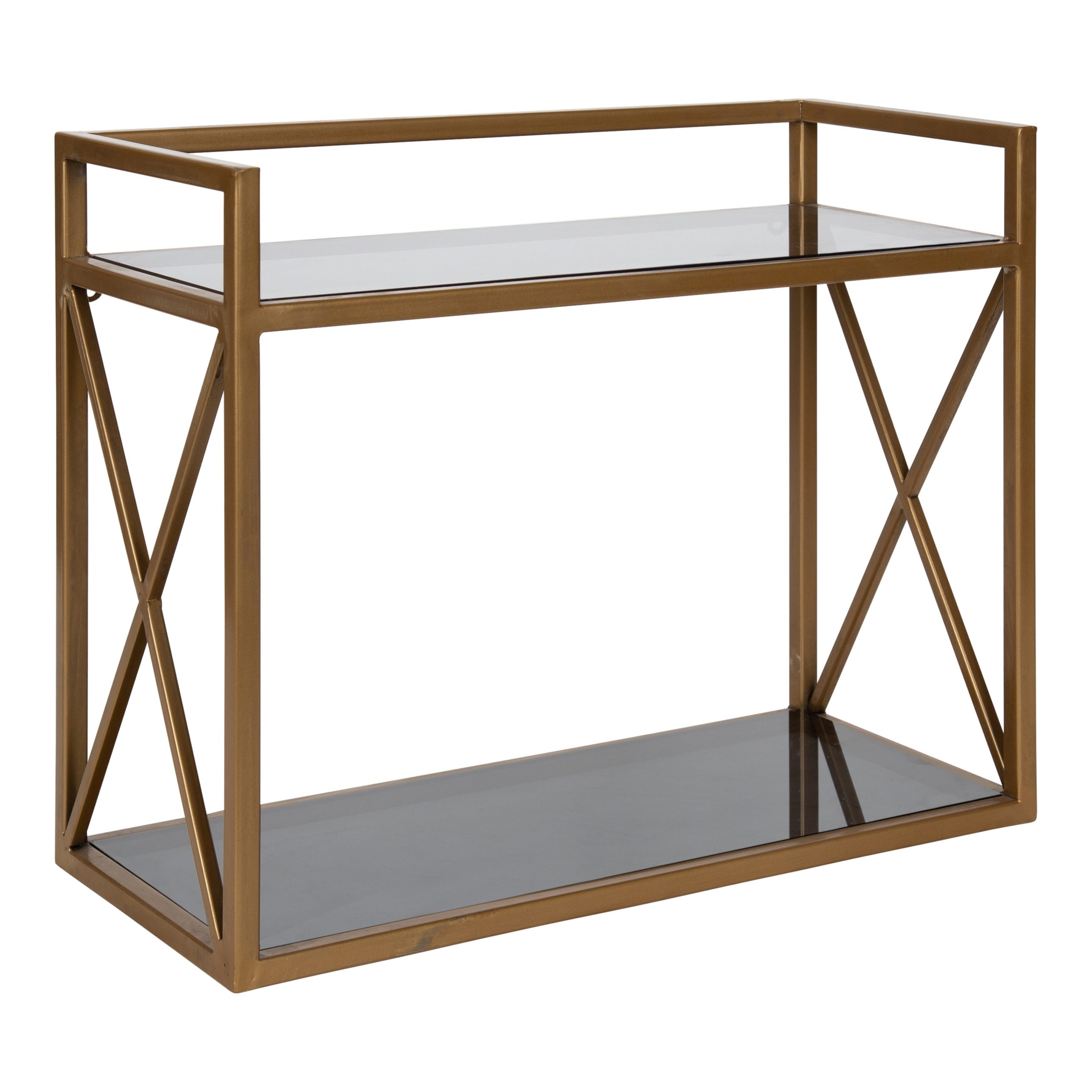 Kate And Laurel Blex Glam 2-Tier Metal And Glass Wall Shelf, 18 X 8 X 15, Gold, Chic Floating ... pertaining to The Aesthetic and Practical Benefits of the Blex Metal and Glass Shelf