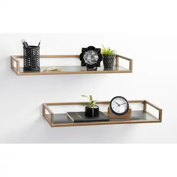 Kate And Laurel Blex Metal And Glass Wall Shelf - Bed Bath & Beyond ... inside The Aesthetic and Practical Benefits of the Blex Metal and Glass Shelf