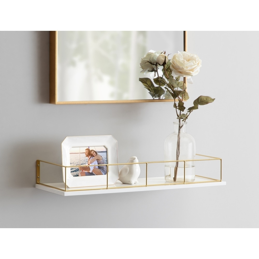 Kate And Laurel Blex Metal And Glass Wall Shelf - On Sale - Bed Bath ... for The Aesthetic and Practical Benefits of the Blex Metal and Glass Shelf