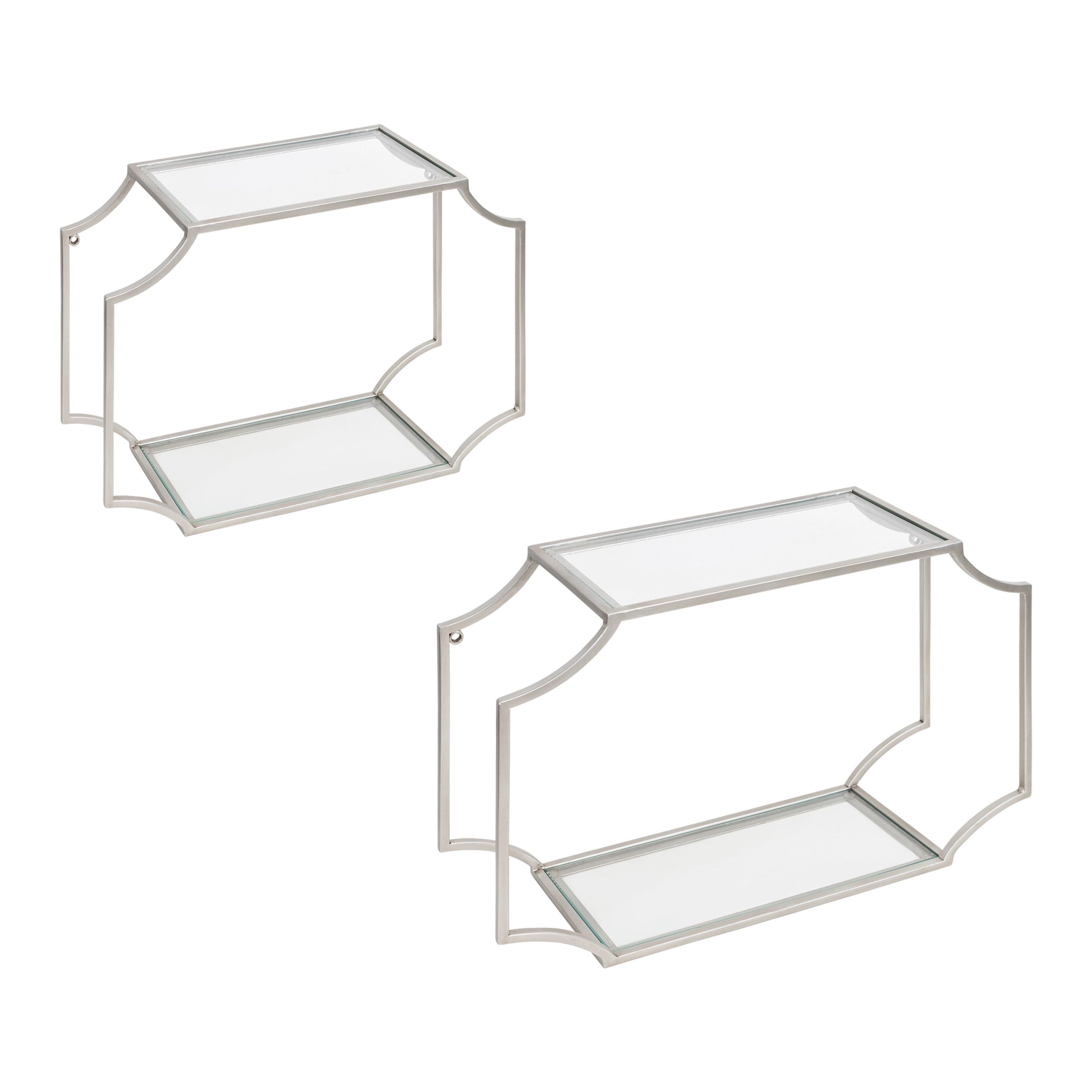 Kate And Laurel Ciel Modern Glam Metal Wall Shelf Set, Silver 2 Piece 24 Inch - Walmart.com with Ciel Modern Glam Metal Wall Shelf Set, Gold 2 Piece 18 Inch
