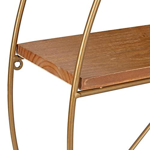 Kate And Laurel Delmar Mid-Century Modern Wall Shelf, 26" X 21", Brown ... throughout Delmar Mid-Century Modern Wall Shelf, Brown/Gold 26X21