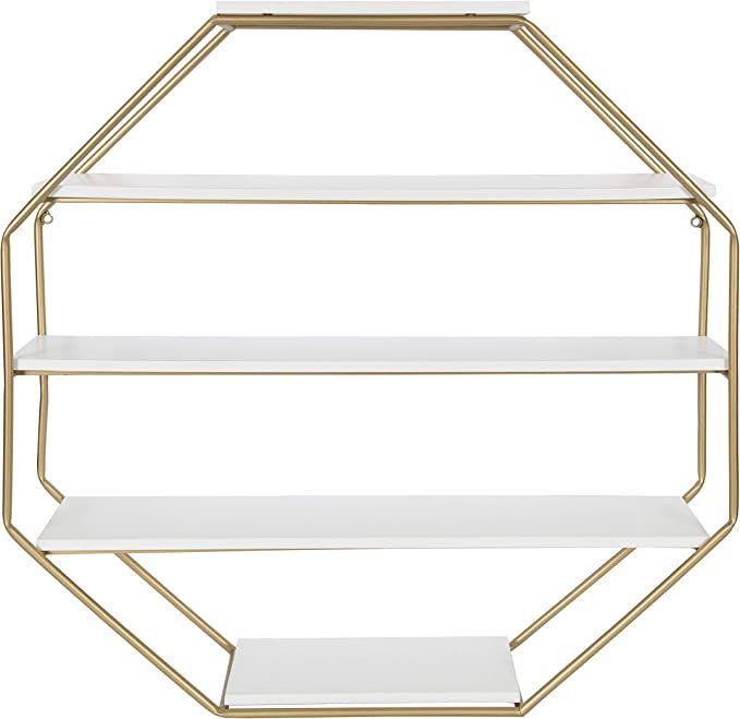 Kate And Laurel Lintz Large Modern Octagon Floating Wall Shelves With ... within Achieving a Modern Look with the Lintz Octagon Wall Shelf