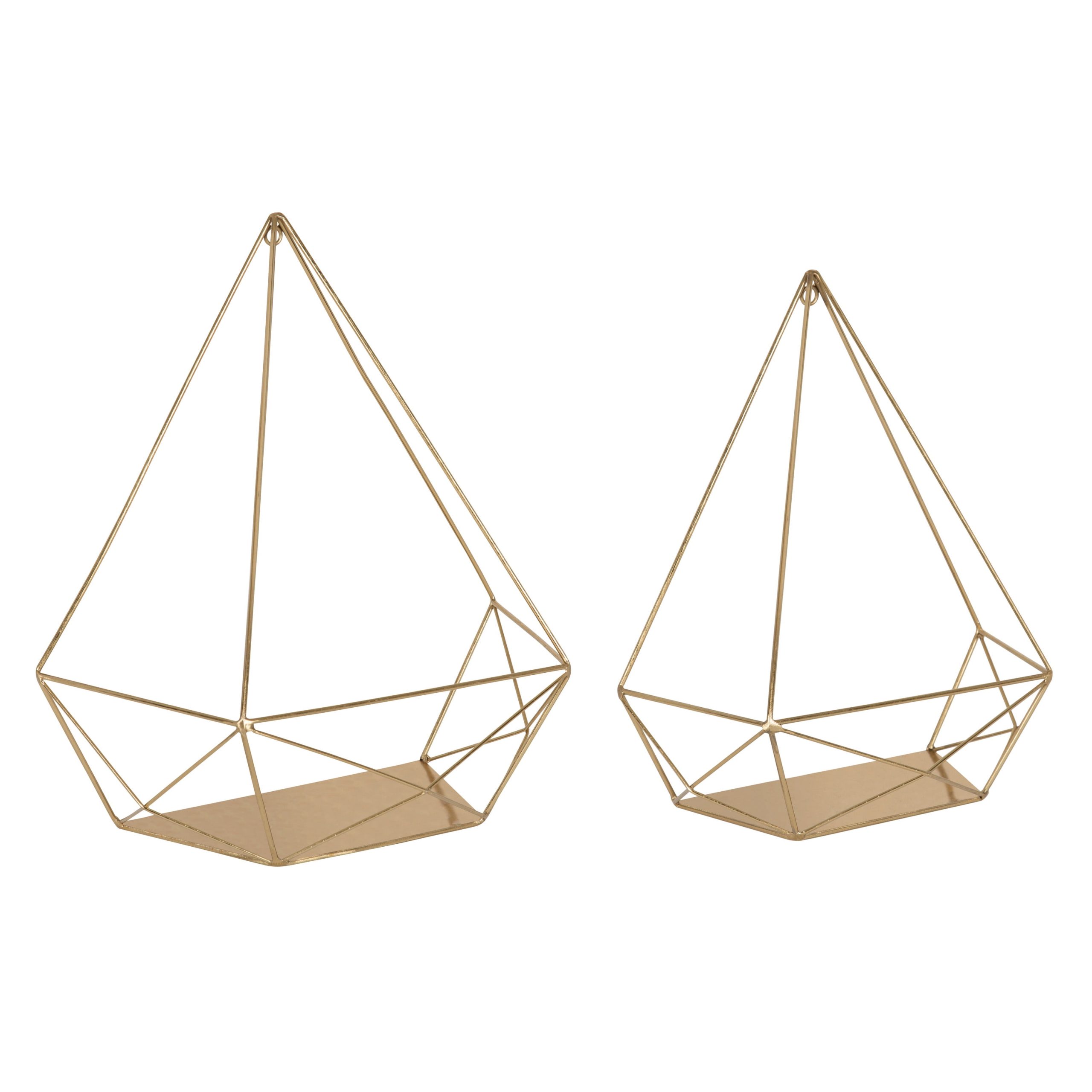 Transforming Walls How to Arrange Your Prouve Gold Geometric Shelves