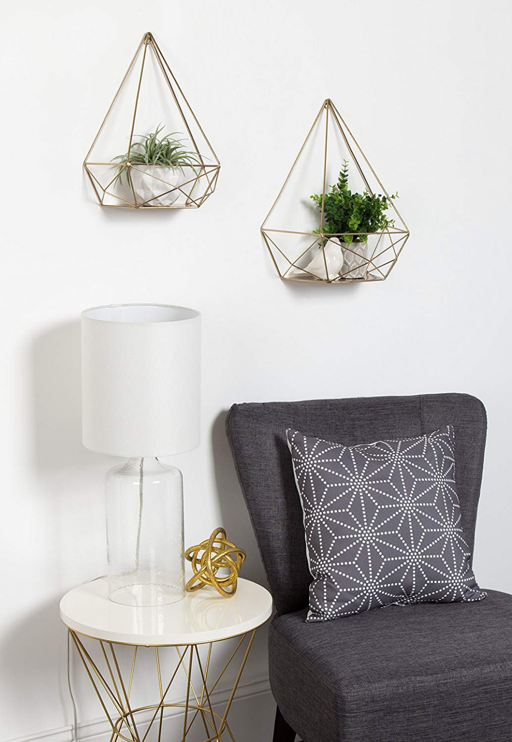 Kate And Laurel Prouve Decorative Geometric Multi-Use Metal Wall ... with regard to Prouve Decorative Geometric Metal Shelves, Gold 2 Piece