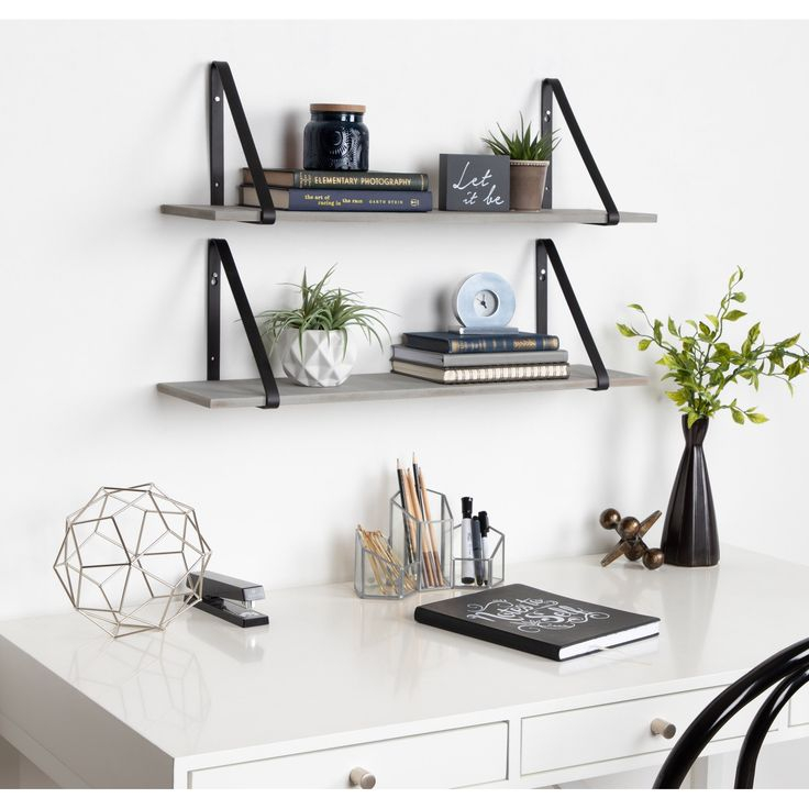 Kate And Laurel Soloman White Wooden Shelves With Gold Metal Brackets ... in Beyond the Ordinary Elevate Your Decor with Soloman's Premium Shelving