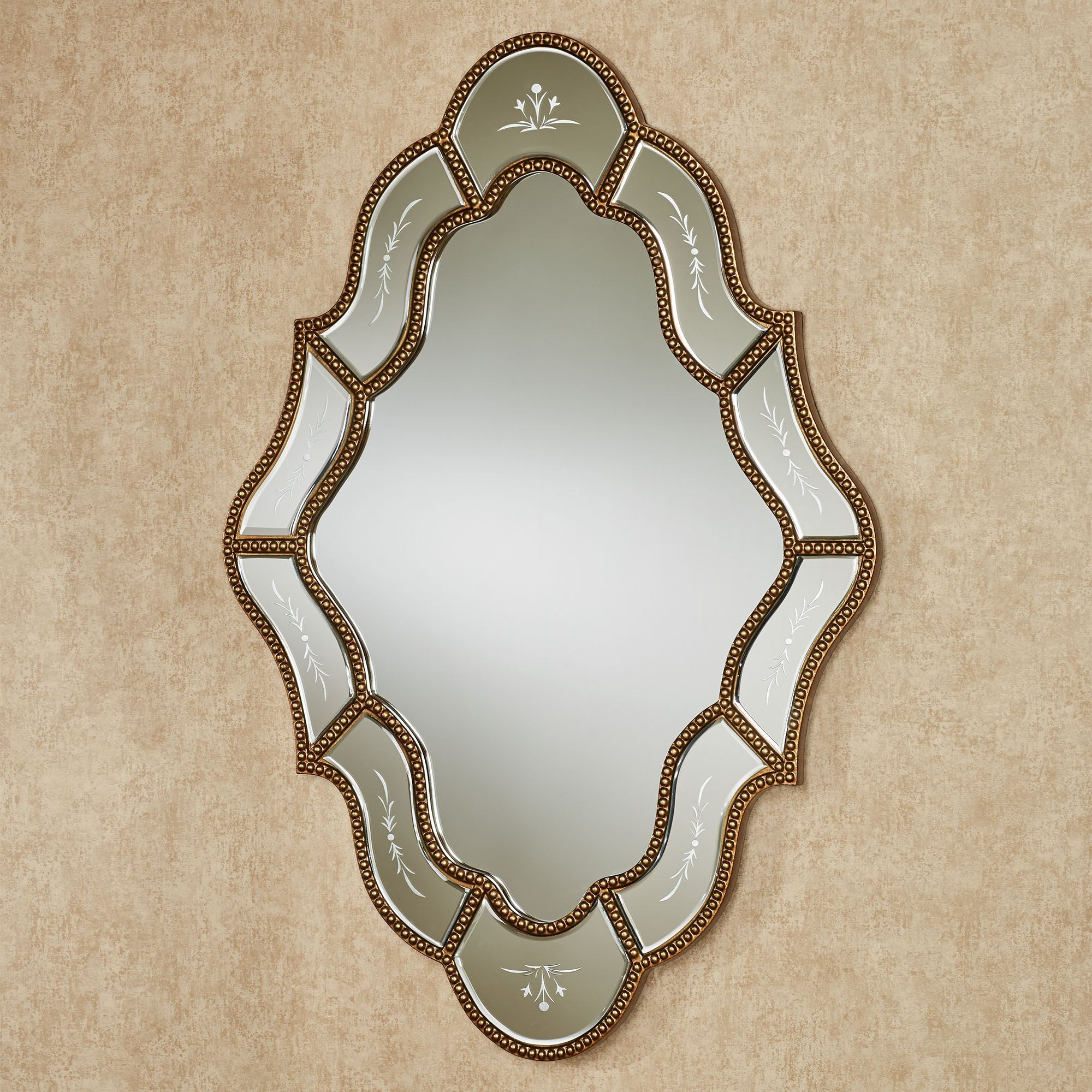 Keeva Aged Gold Shaped Wall Mirror intended for Sutton Wall Mirror, Aged Gold