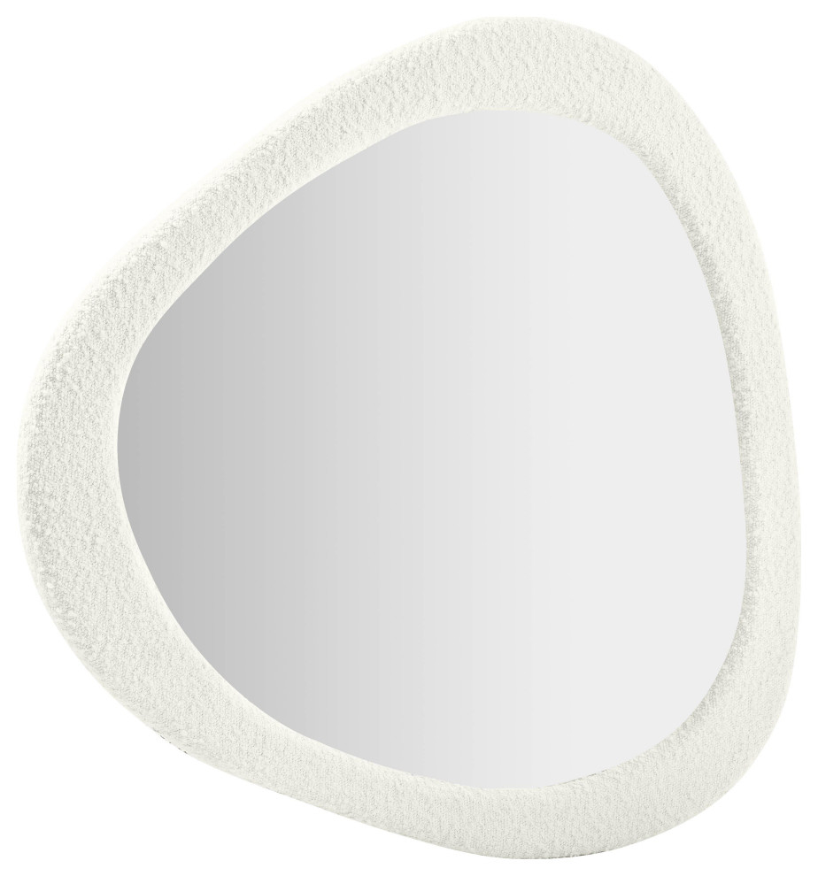 Klaryss Boucle Mirror - Transitional - Wall Mirrors - By Tov Furniture | Houzz throughout Klaryss Teardrop Boucle Mirror