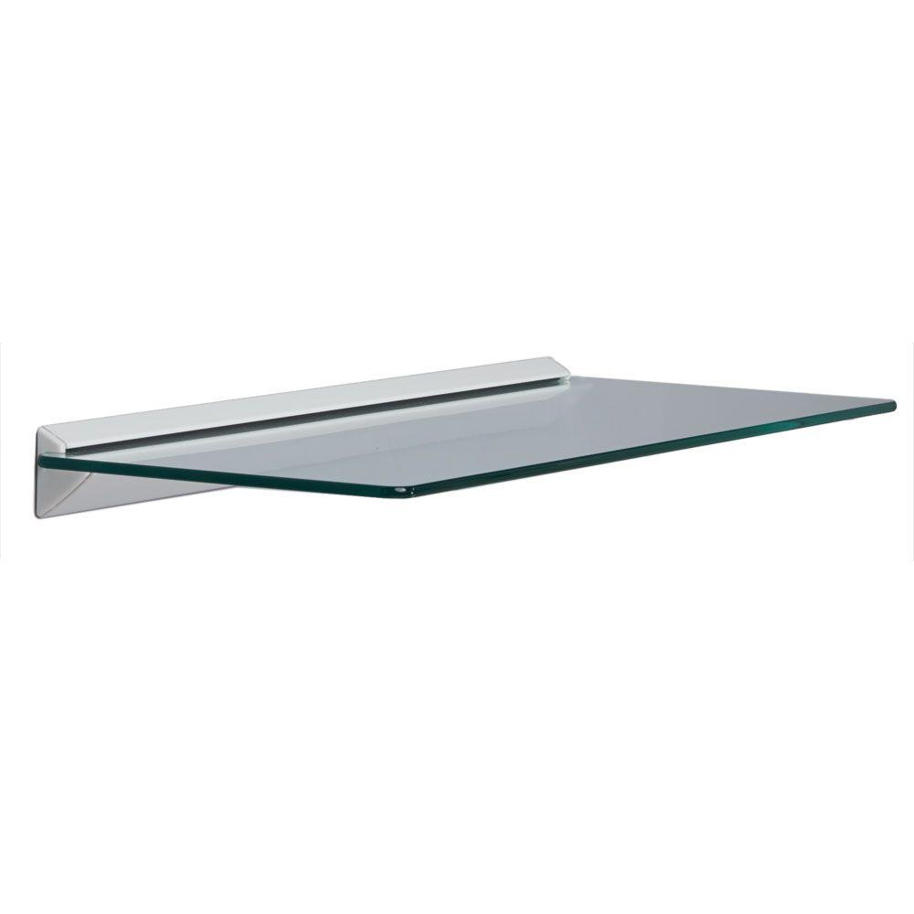 Knape & Vogt 24 In. W X 8 In. D Wall Mounted White Glass Decorative ... throughout The Art of Mounting Glass Shelves Without Visible Hardware