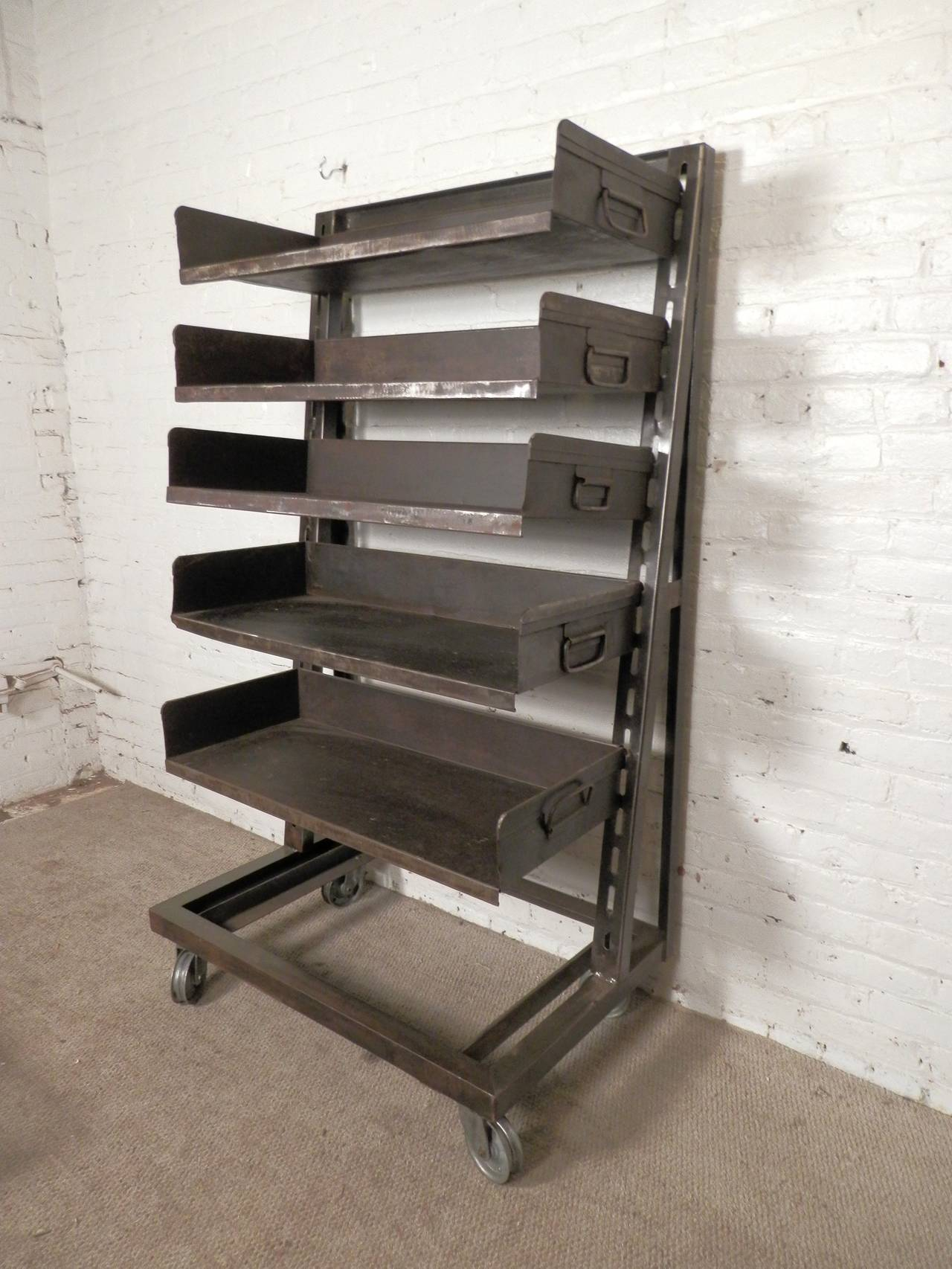Large Industrial Metal Shelving Unit At 1Stdibs | Heavy Duty Industrial ... inside Building smarter storage solutions with industrial metal shelving systems