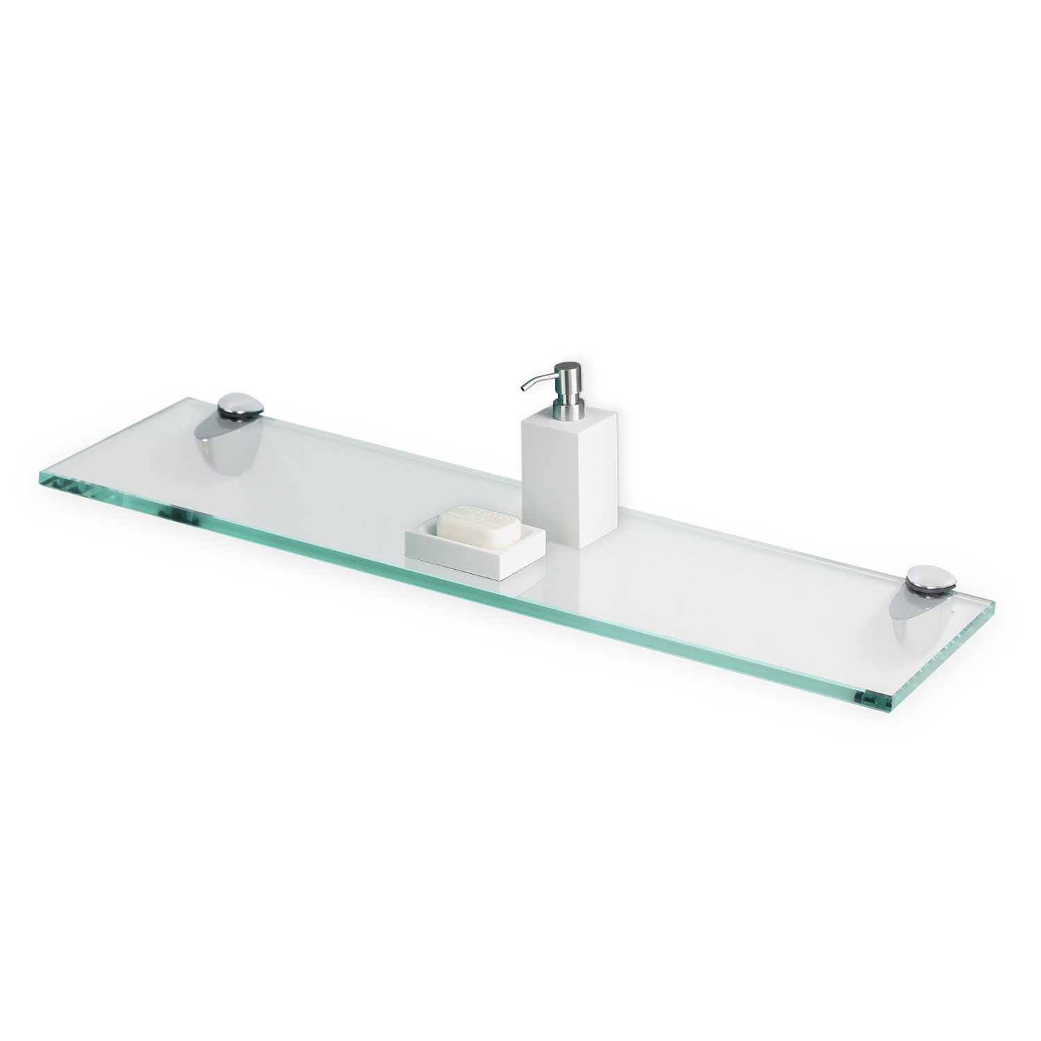 Latitude Run® Ayimna Rectangle Glass Wall Shelf & Reviews | Wayfair for The Art of Mounting Glass Shelves Without Visible Hardware