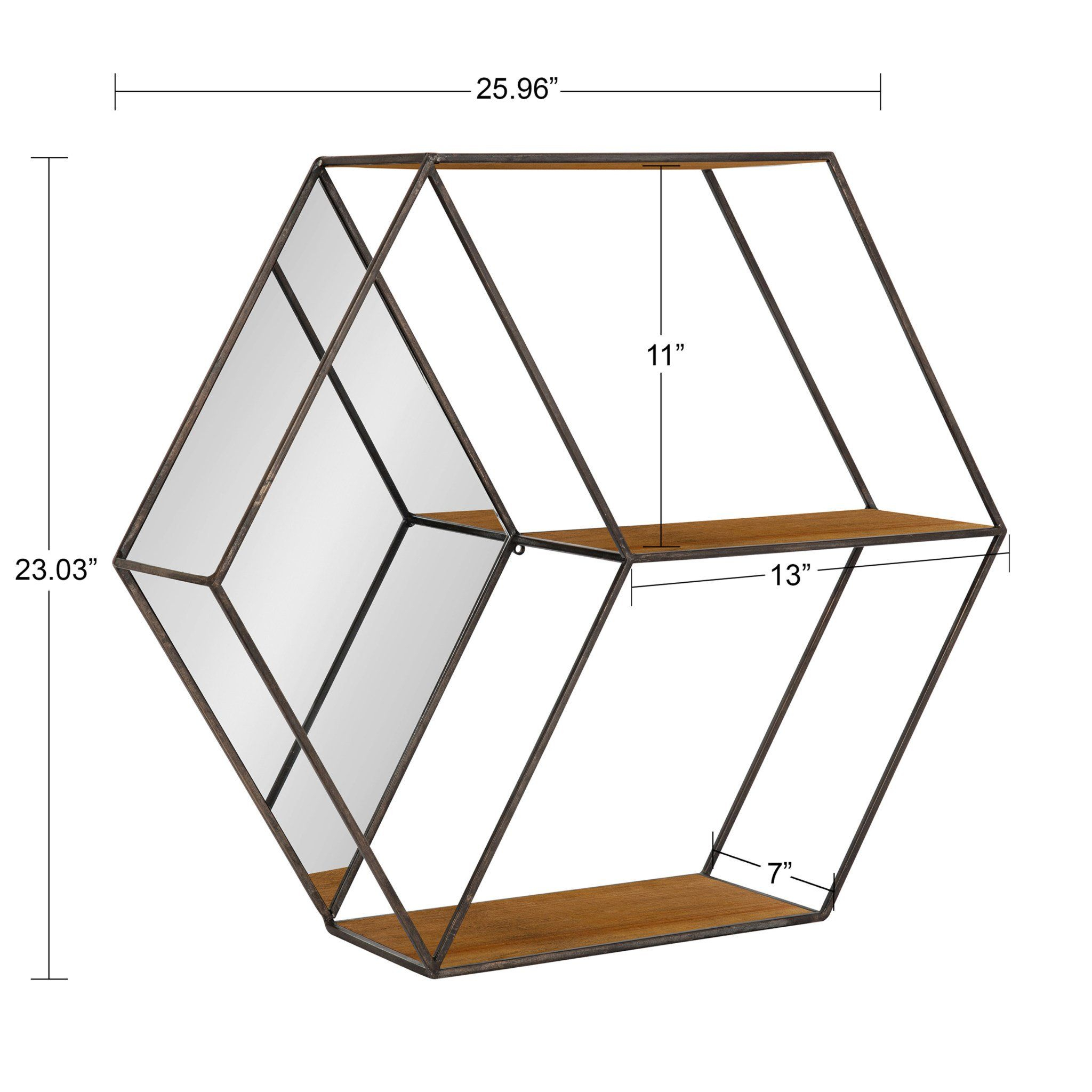 Lintz Hexagon Shelves With Mirror In 2021 | Hexagon Shelves, Hexagon ... within Unlocking Style and Storage The Lintz Hexagon Shelf with Mirror