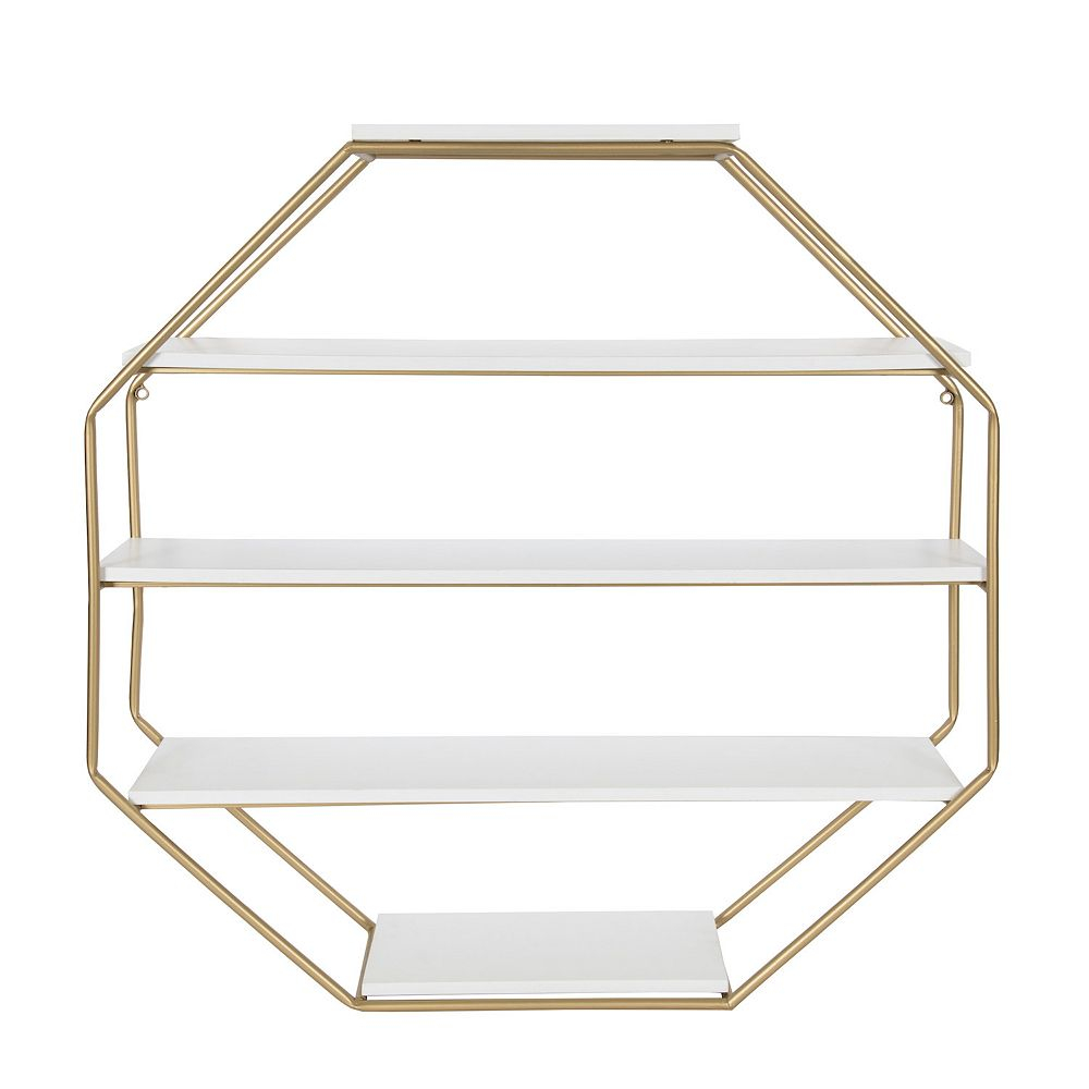 Lintz Octagon Floating Wall Shelf 30.5X31 intended for Achieving a Modern Look with the Lintz Octagon Wall Shelf