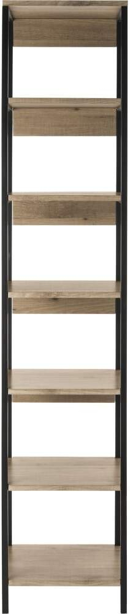 Lisa Oak And Black Retro Mid Century 7-Tier Etagere By Safavieh ... with regard to Safavieh Lisa Etagere