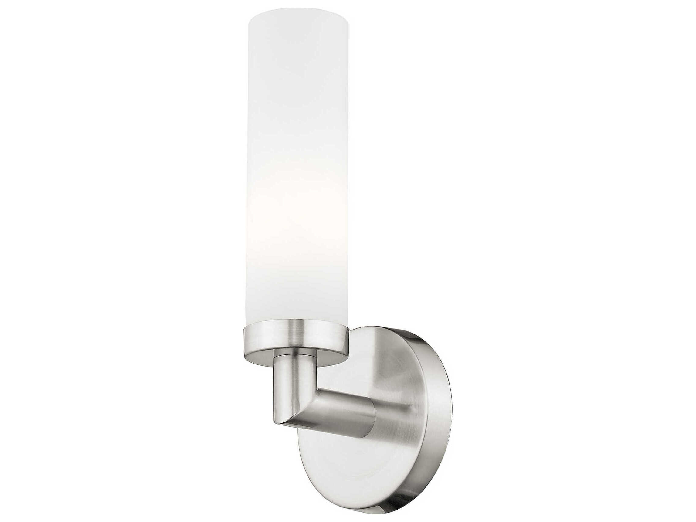Livex Lighting Aero Brushed Nickel 1-Light Wall Sconce | Lv1010391 pertaining to How Brushed Nickel Aero Wall Sconces Elevate Modern Interior Design