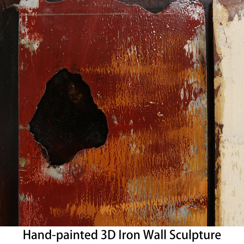 Loon Peak® "Rustic Flow 1" Mixed Media Iron Hand Painted Dimensional ... in "Train" Mixed Media Iron Hand Painted Dimensional Wall Art 48X32