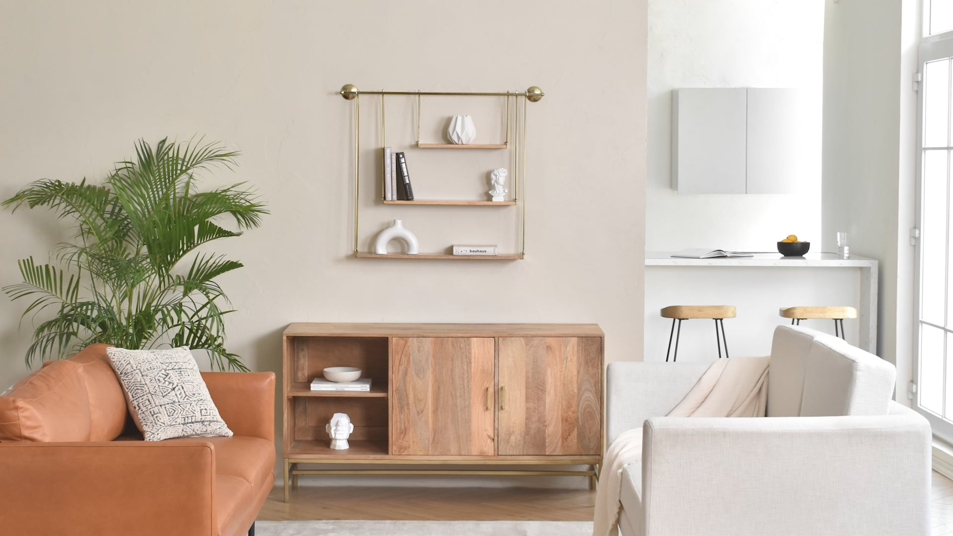 Luna Three Tier Wall Mounted Shelf - Contemporary - Display And Wall ... in Luna Three Tier Wall Mounted Shelf, Black, Natural Wood