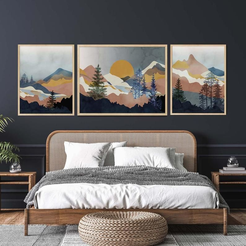 Master Bedroom Over The Bed Wall Art Aesthetic Wall Art | Etsy | Master ... pertaining to Making Your Bedroom Walls a Masterpiece A Guide to Artful Decor