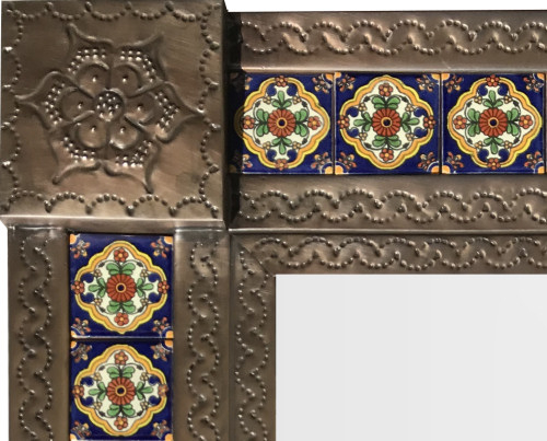 Medium Brown Zarza Tile Mexican Mirror regarding Medium Brown Sassari Tile Mexican Mirror