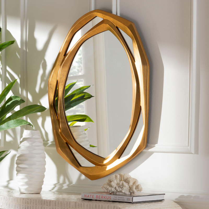 Mercer41 Baxton Studio Halen Antique Goldleaf Accent Wall Mirror | Wayfair throughout The Artistry Behind Baxton Studio Weston Wood Accent Mirrors
